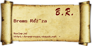 Brems Róza névjegykártya